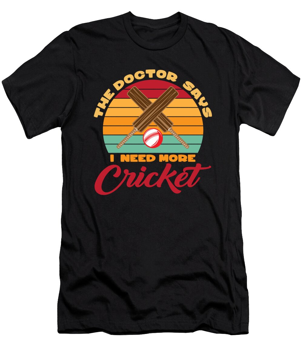 Need More Cricket Cricketer Moon T-Shirt
