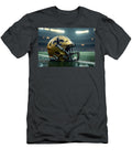 New Orleans Saints Helmet on Rainy Field Kevin Walker and Pixel Reverie T-Shirt