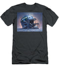 New York Jets Football Helmet in Snowfall Kevin Walker and Pixel Reverie T-Shirt