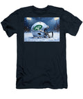 New York Jets Helmet in Snow Kevin Walker and Pixel Reverie T-Shirt