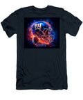 Ny Giants Helmet Flames Kevin Walker and Pixel Reverie T-Shirt