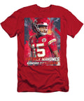 Patrick Mahomes in Chiefs Jersey Kevin Walker and Pixel Reverie T-Shirt