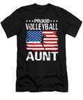 Proud Volleyball Aunt American Flag Dhbubble T-Shirt