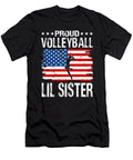 Proud Volleyball Lil Sister American Flag Dhbubble T-Shirt