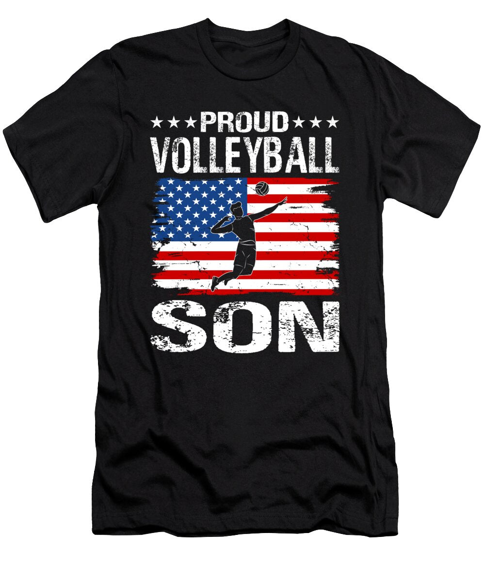 Proud Volleyball Son American Flag Dhbubble T-Shirt