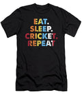 Retro Eat Sleep Cricket Repeat Vintage Sports Saying Novelty Gift Idea Orange Pieces T-Shirt