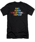 Retro Eat Sleep Volleyball Repeat Vintage Sports Saying Novelty Gift Idea Orange Pieces T-Shirt