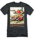 Rolled Sausages on a Knife and Vegetables a LA Plancha Aubergine Studio T-Shirt