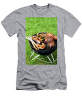 Sesame Honey Cutlets and Asian Salmon on a Grill Jan Peter Westermann T-Shirt