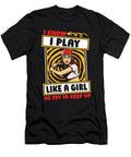 Softball Batter I Know I Play Like a Girl Try to Keep Up Crazy Squirrel T-Shirt