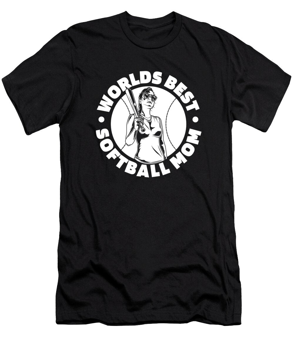 Softball Batter Pitcher Catcher Softball Mom Crazy Squirrel T-Shirt