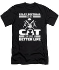 Softball Cat Batter Pitcher Catcher Softball Crazy Squirrel T-Shirt