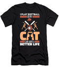 Softball Cat Pitcher Catcher Batter Softball Crazy Squirrel T-Shirt