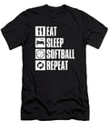 Softball Catcher Pitcher Batter Eat Sleep Softball Repeat Crazy Squirrel T-Shirt