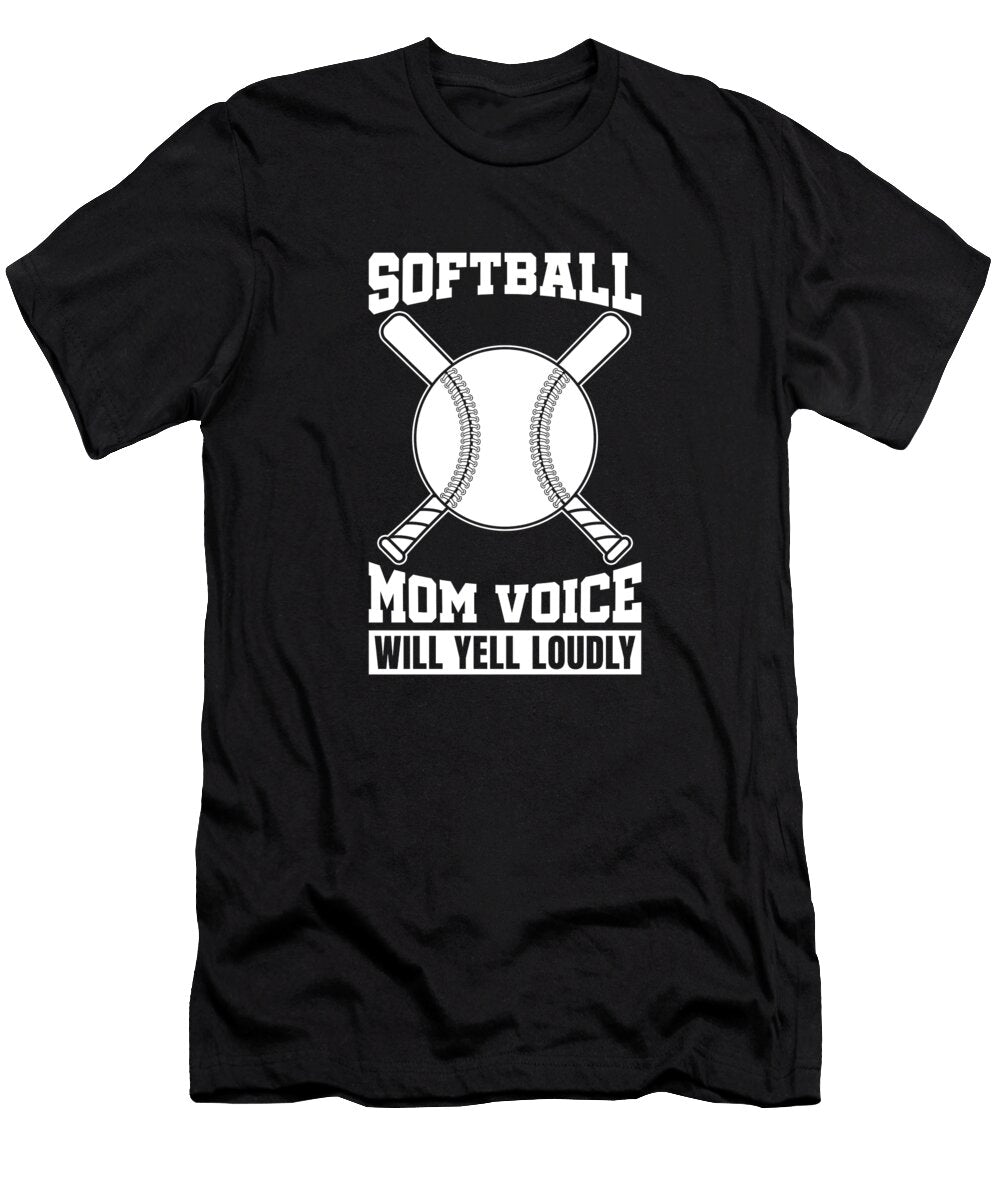 Softball Catcher Pitcher Batter Softball Mom Voice Crazy Squirrel T-Shirt