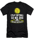 Softball Dog Catcher Batter Pitcher Softball Crazy Squirrel T-Shirt