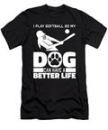 Softball Dog Pitcher Catcher Batter Softball Crazy Squirrel T-Shirt