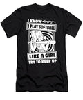 Softball Humorous Pitcher Batter Catcher Softball Crazy Squirrel T-Shirt