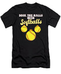 Softball Player Catcher Christmas Balls Deck the Halls Xmas Maximus Designs T-Shirt