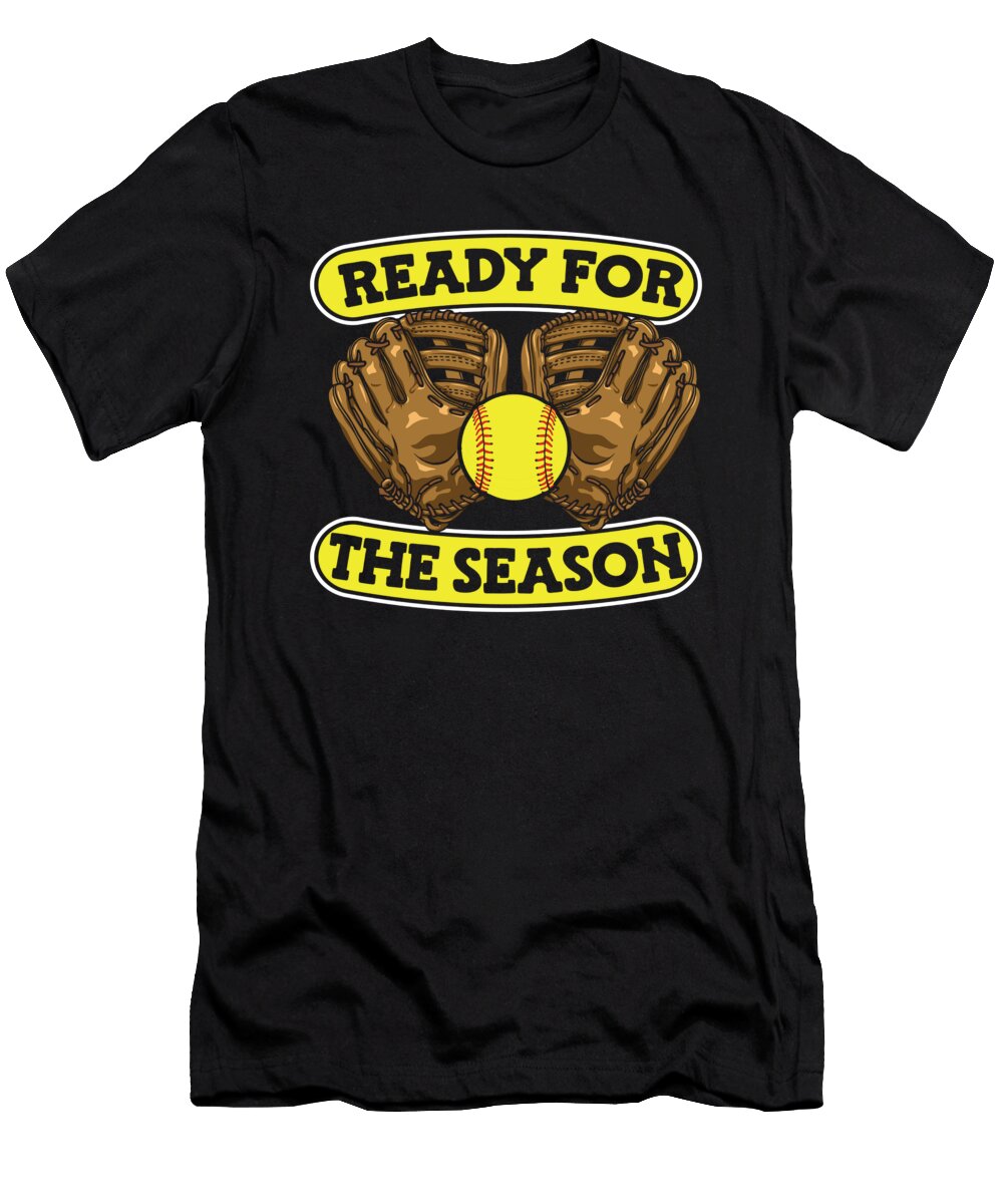 Softball Season Catcher Batter Pitcher Softball Crazy Squirrel T-Shirt
