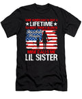 Some Women Have to Wait a Lifetime to Meet Their Favorite Baseball Player Mine Calls Me Lil Sister Baseball USA Flag Dhbubble T-Shirt