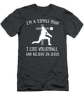 Spike of Faith Simple Man Volleyball Jesus Belief on the Court Volleyball Jesus T-Shirt