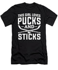 This Girl Loves Pucks and Sticks Hockey Player Women Colorfulsnow T-Shirt
