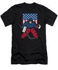 Vintage Ice Hockey Goalie Gift for Goalie USA Flag Maximus Designs T-Shirt