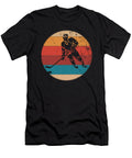 Vintage Retro Ice Hockey Player Silhouette Sun Gift Art Grabitees T-Shirt