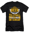 Volleyball Fan Gift Beer and Volleyball Is All I Need on Sunday Volleyball Player Kanig Designs T-Shirt