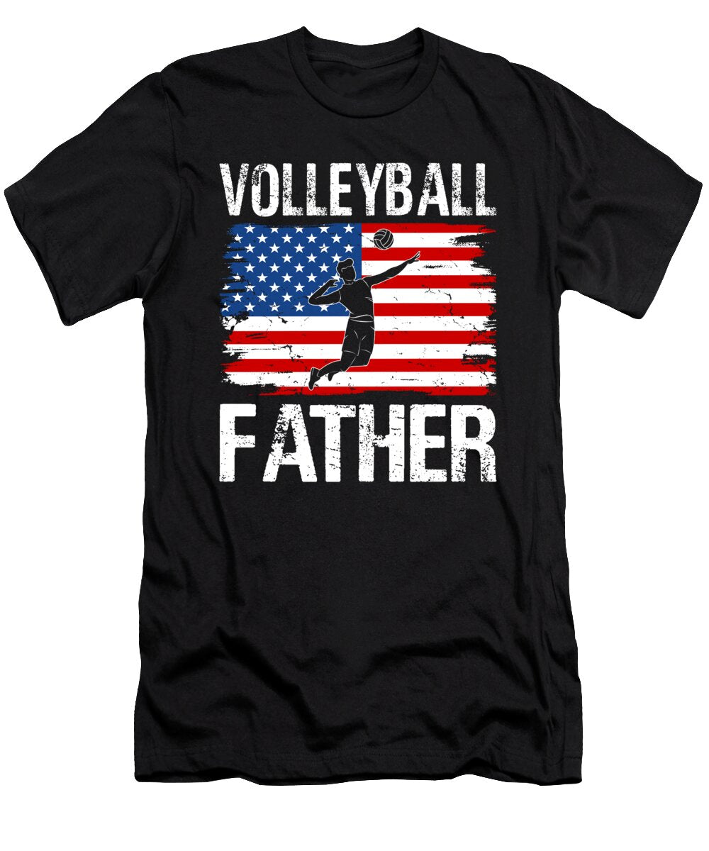 Volleyball Father American Flag Dhbubble T-Shirt