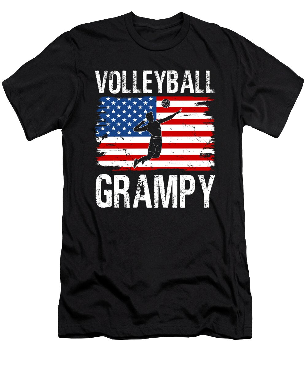 Volleyball Grampy American Flag Dhbubble T-Shirt