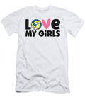 Volleyball Love My Girls Parents of Volleyball Daughters Eq Designs T-Shirt