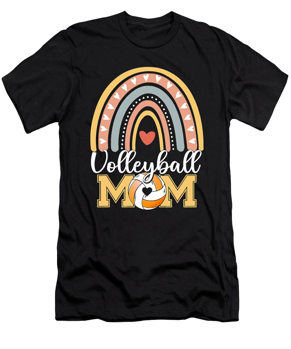 Volleyball Mom Leopard Rainbow Ball Mom Mothers Day Women Dhbubble T-Shirt