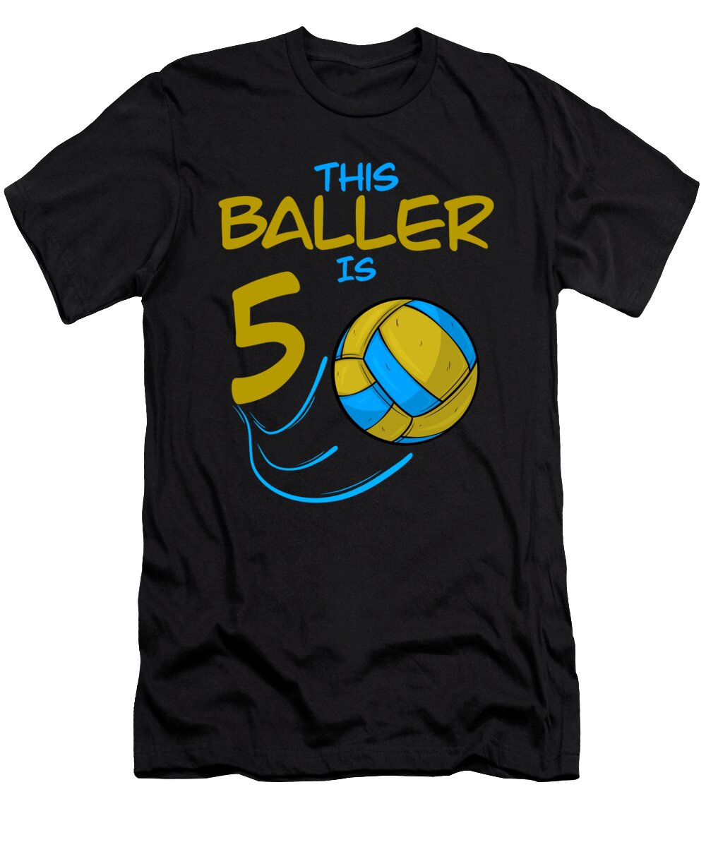 Volleyball Player Baller Is 5 Volleyball Birthday Colorfulsnow T-Shirt