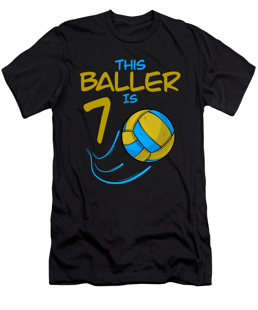 Volleyball Player Baller Is 7 Volleyball Birthday Colorfulsnow T-Shirt