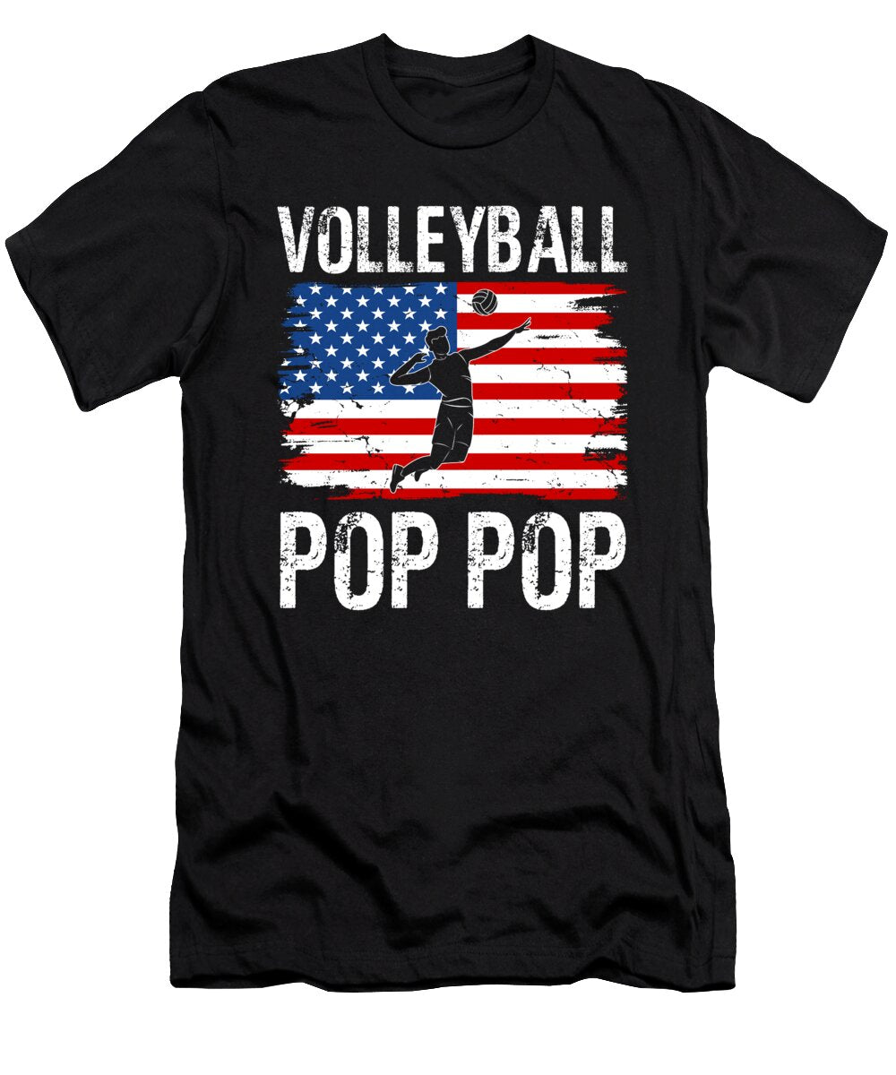 Volleyball Pop Pop American Flag Dhbubble T-Shirt