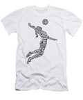 Volleyball Silhouette Typographic Woman Player Lance Gambis T-Shirt