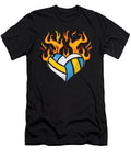 Volleyball Sport Lover Burning Volleyball Heart Player Gift Haselshirt T-Shirt