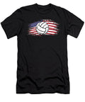 Volleyball Team Ball Game Spiking Action Sports Gift Volleyball USA America Flag Thomas Larch T-Shirt