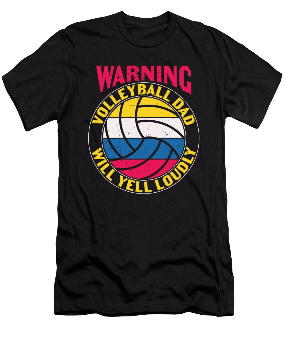 Warning Volleyball Dad Will Yeall Loudly Licensed Art T-Shirt